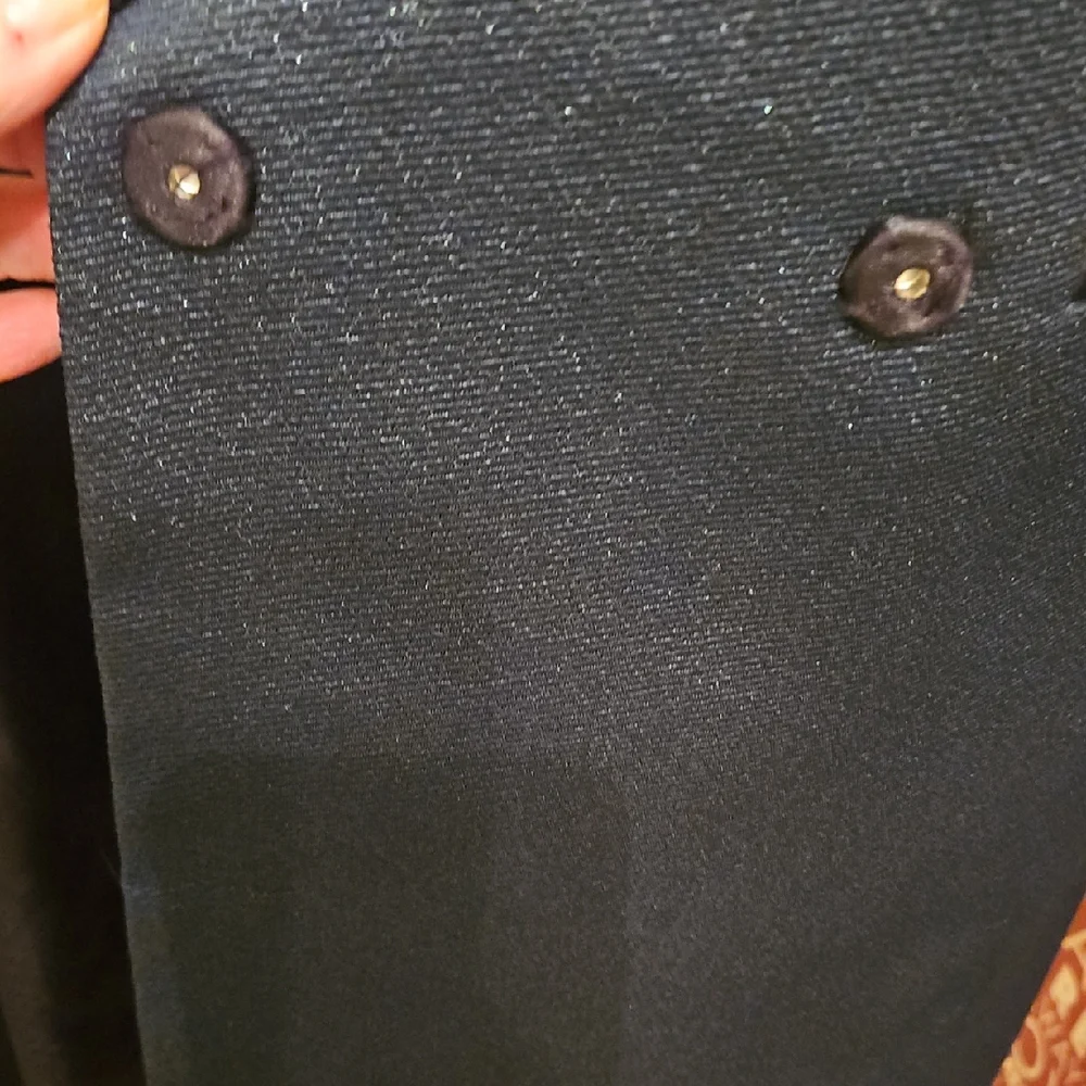 H&M Women's Dark Blue Sparkle Blazer with Black Satin Lapel - Picture 8 of 10